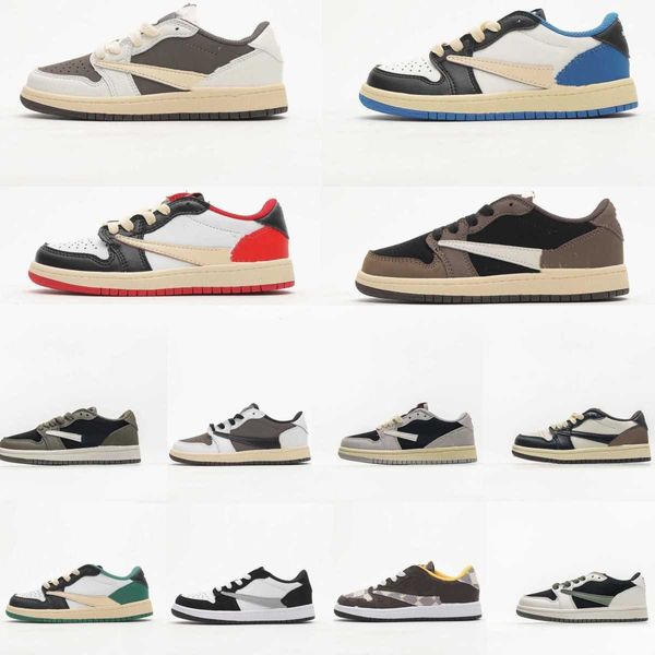 

kids shoes 1 jumpman 1s travis scotts basketball sneaker boys low 1s pour kid youth toddler shoe infants baby children designer mocha, Black