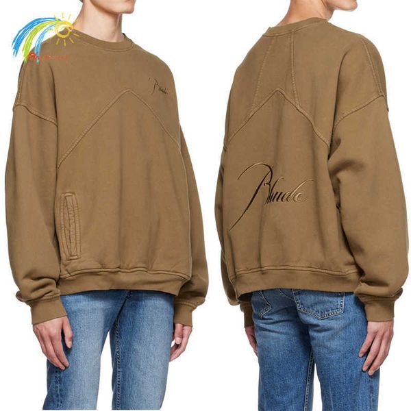 

men's hoodies sweatshirts 2023 new light brown heavy fabric sweatshirts men women 1 1 oversized pullovers classic embroidered hoodie t2, Black