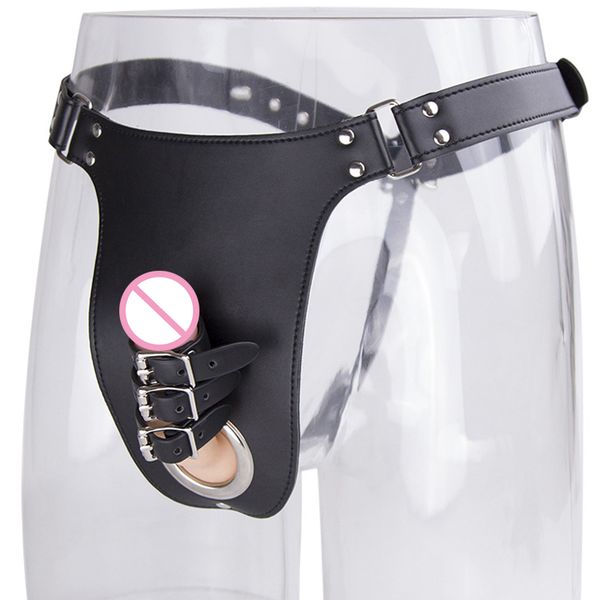 

mens g-string men leather chastity c-strings belt thong with cock rings man open crotch panties chastity underwear ling masturbators cup rob, Black;brown