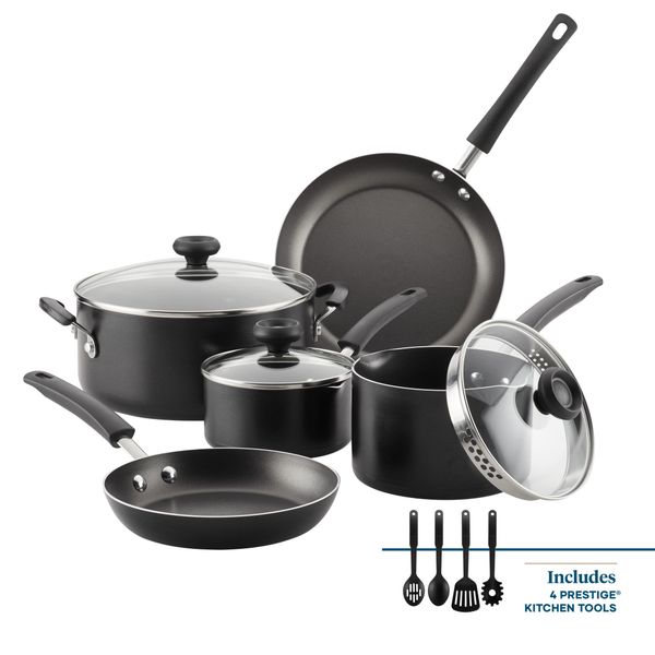

farberware 12-piece easy clean nonstick pots and pans cookware set