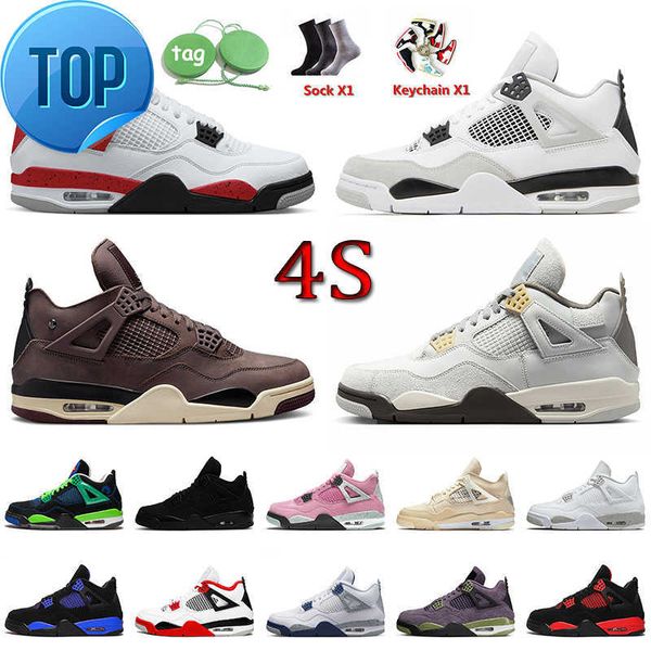 

4 4s basketball shoes red cement thunder a ma maniere military black white oreo cat university pink midnight navy sail men women jumpman 4 s