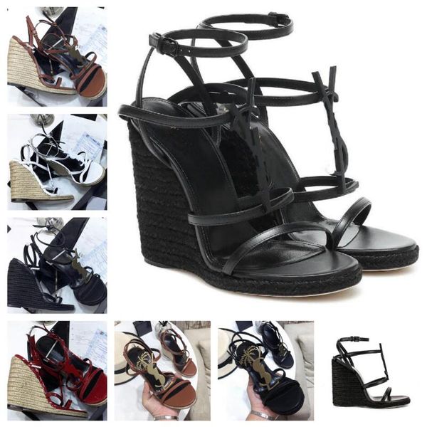 

perfect quality summer women tribute sandals wedge women's high heels ladies slip on comfort gladiator sandal eu35-43, Black