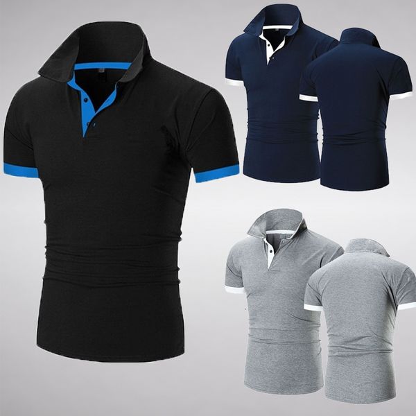 

men s polos summer casual solid color polo shirt short sleeve fashion loose stand collar design t shirt 230208, White;black
