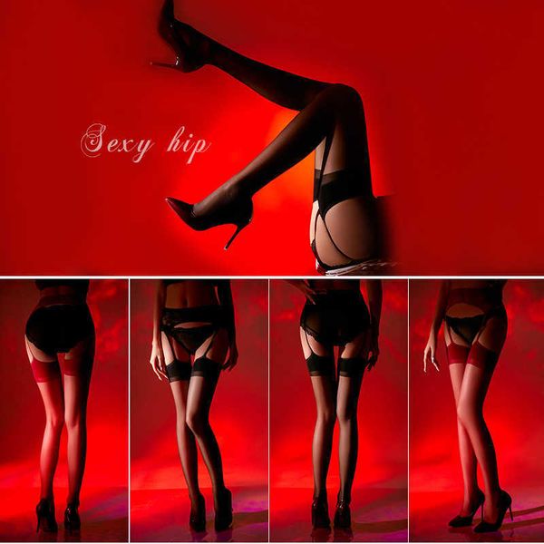 

open crotch silk stockings black fun pantyhose suspenders passion flirtation crotch, Black;white