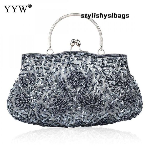 

totes women clutch bags ladies beads evening bags wedding party bridal embroidered handbag women solid retro small totes mini wallets 020823