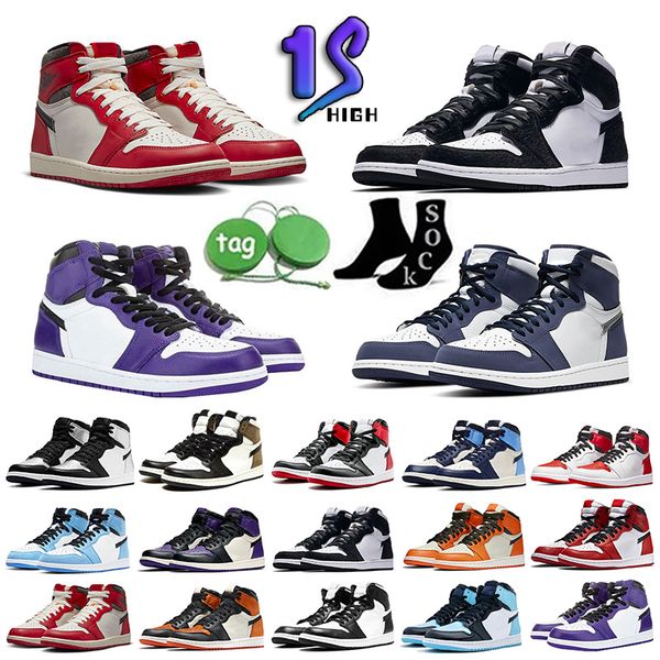 

goodtransaction mens basketball shoes 1s jumpman 1 high og hyper royal women men washed white blue luxurys designers chaussures sports