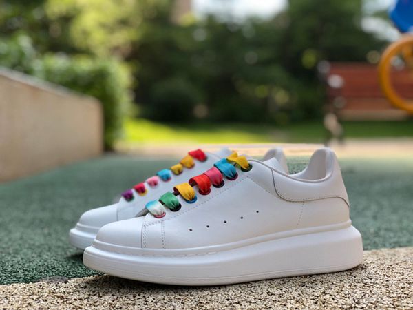 

new luxury mc designer casual shoes leather lace up plateform sneakers mc white black green blue rainbow mens womens fashion trainers origin