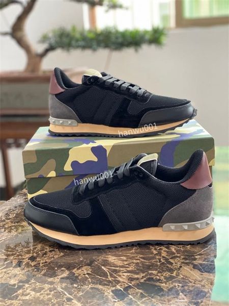 

2023 sneakers shoes trainers sports lace-up famous brands patent leather mesh rubber sole fabric nylon outdoor casual, Black