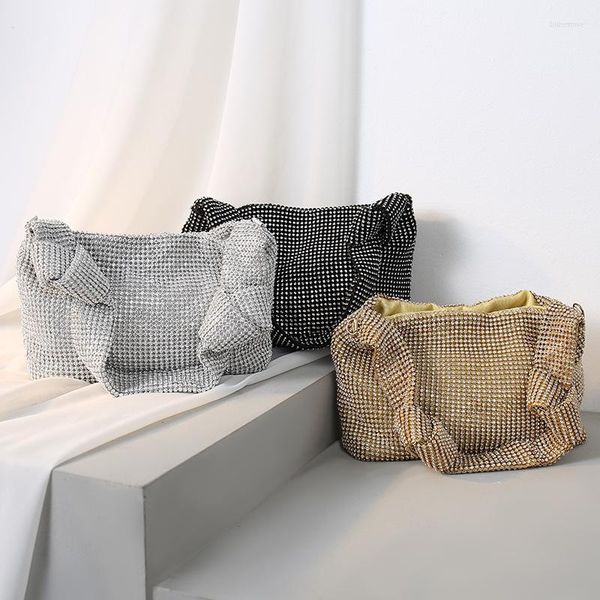 

shoulder bags luxury design silver gold full diamonds messenger bag women fashion ladies soft mini party rhinestone