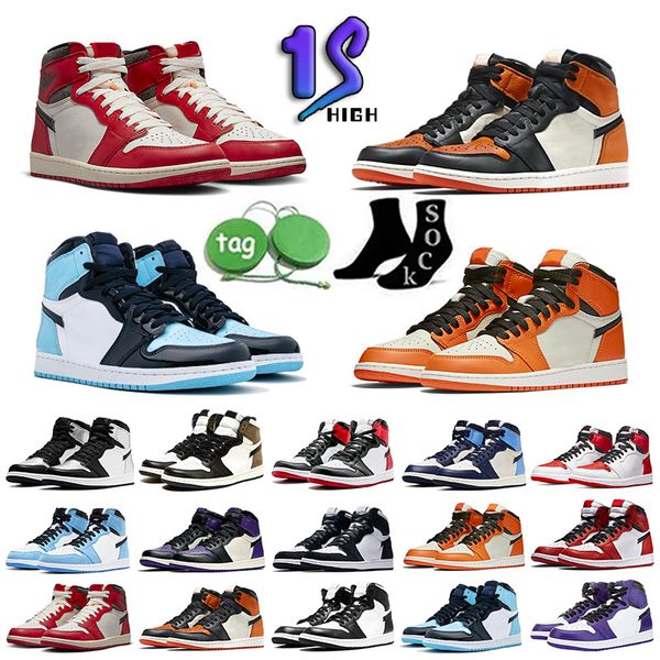 

jumpman 1 mens basketball shoes 1s sneakers starfish lost found bred patent university blue stage haze gorge green hyper royal unc men women