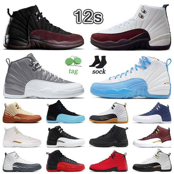

jumpman 12 a ma maniere 12s basketball shoes white black stealth grey flu game university blue emojis brown ovo white hyper royal women mens