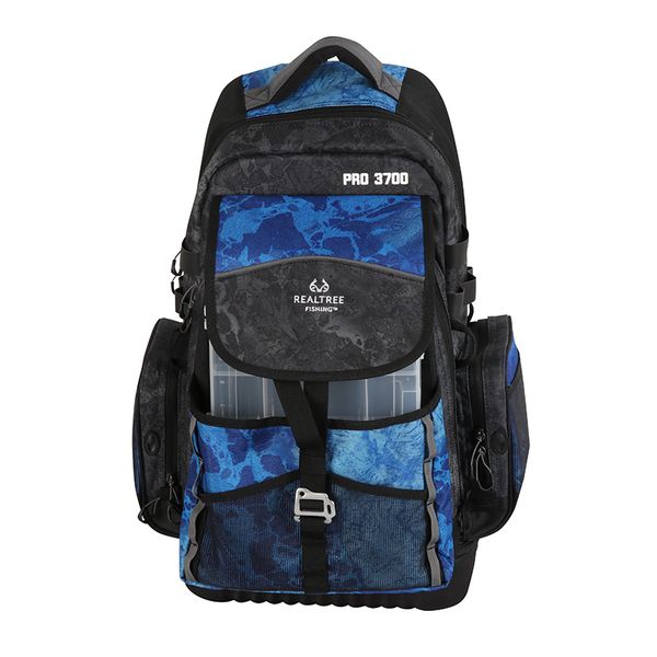 

realtree large pro fishing tackle backpack blue 370