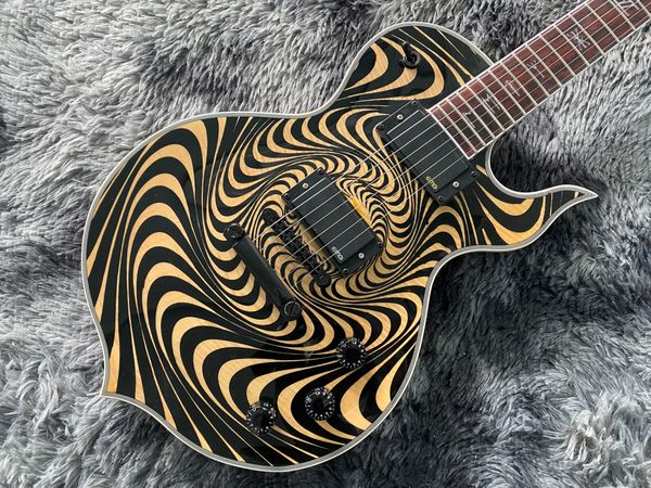 

oem electic guitar wylde audio zakk flame maple black hardware abr-1 bridge l p