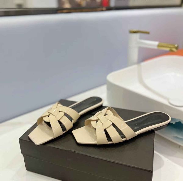 

famous women's tribute slipper sandals flat black gold brown calfskin leather casual slippers ladies comfort walking shoes