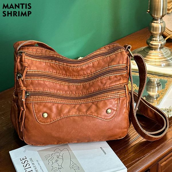 

evening bag trend handbags vintage soft pu leather messenger bag casual crossbody female shoulder solid color packs 230208