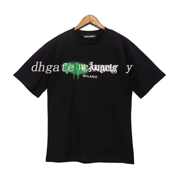 

men's of luxury t-shirt designer brand t shirt loose oversized 100% cotton clothing spray letter short sleeve spring summer tide men an, White;black