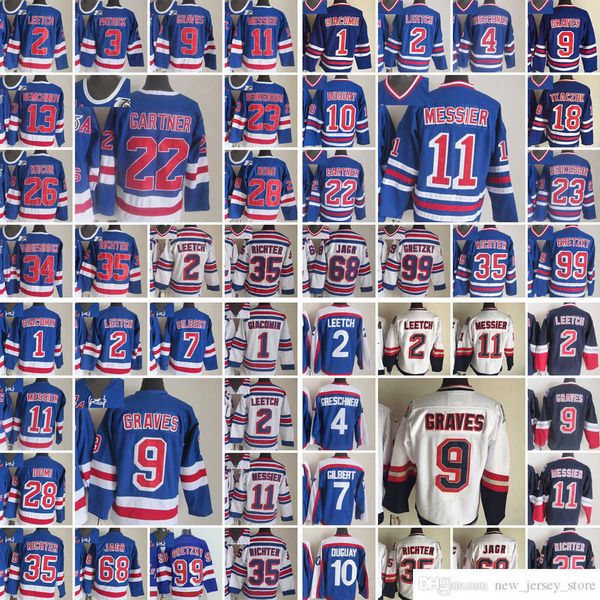 

1926-1999 movie retro ccm hockey jersey embroidery 1 eddie giacomin 2 brian leetch 3 james patrick 4 ron greschner 7 rod gilbert 9 graves 10, Black;red