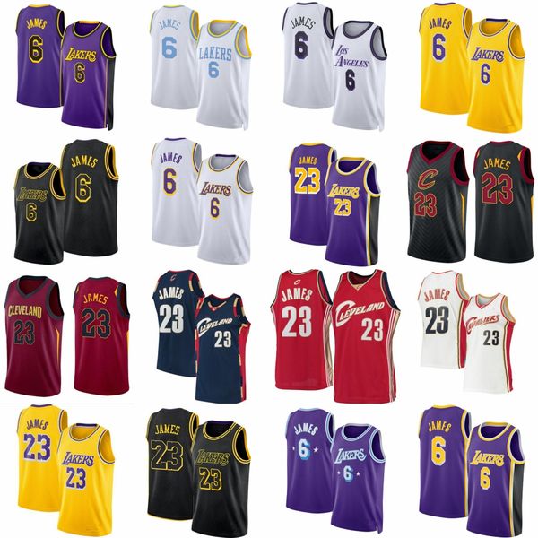 

vintage mens lebron 23 6 james basketball jerseys wine yellow black purple white retro shirt jersey, Black;red
