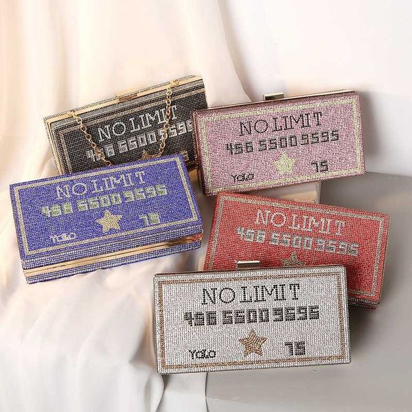 

totes bag 2023 fashion inlaid diamond hand trend personalized dinner bag party credit card evening rhinestones bags handbags 230208