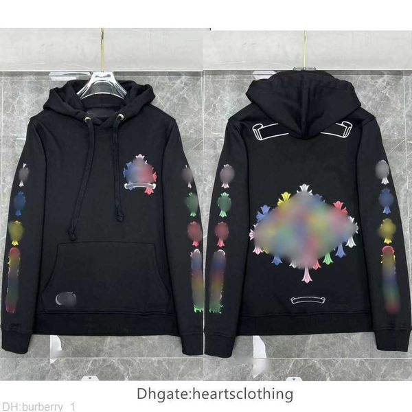 

women's fashion luxury jackets designer heart zipper sweatshirts horseshoe chromes cross print brand ch hoodies mens coat casualyvqj, Black