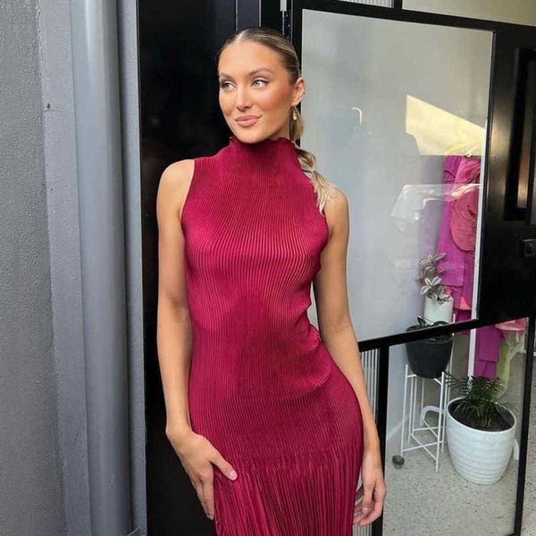 

ruffle round neck dress autumn fashion sleeveless waist pocket long skirt female 0131, Black;gray