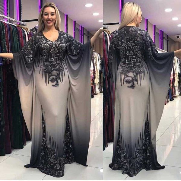 

casual dresses kaya oversized women's printed bat sleeve dress 0111, Black;gray