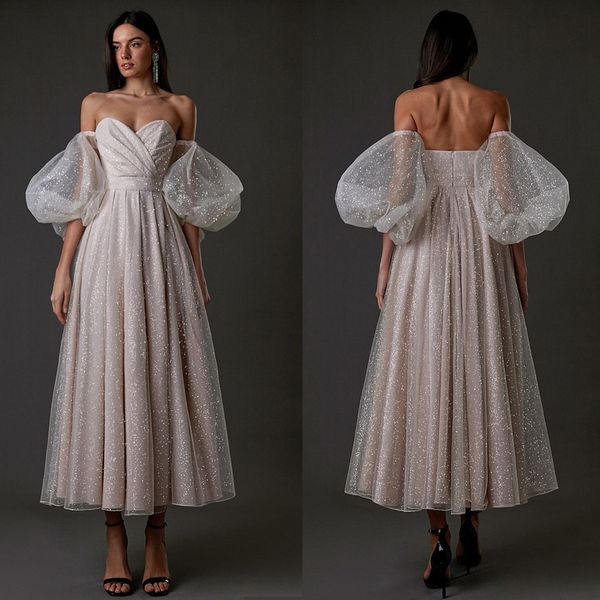 

glamorous prom dresses a-line sweetheart off the shoulder backless solid color net pick-ups zipper ankle length custom made evening dress pl, Black