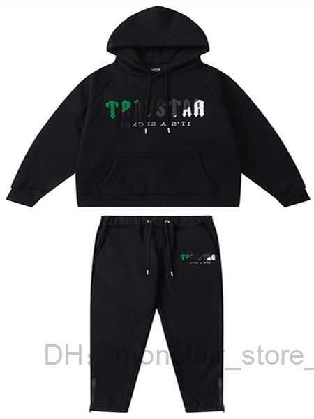

trapstars tracksuits sweater trousers set designer hoodie street sweatshirts quality sports suit embroidery plush letter decoration 12 xes1, Black