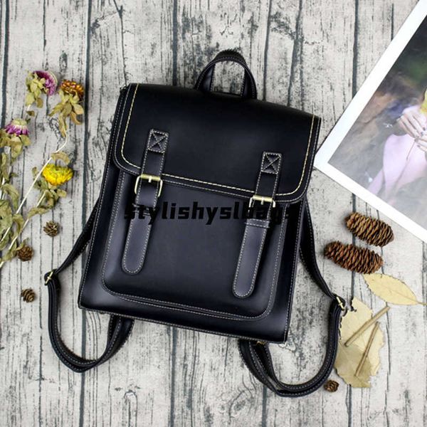 

backpack vintage backpack female pu leather bag women's backpack fashion schoolbag for girl leisure shoulder pack sac a dos 020823h