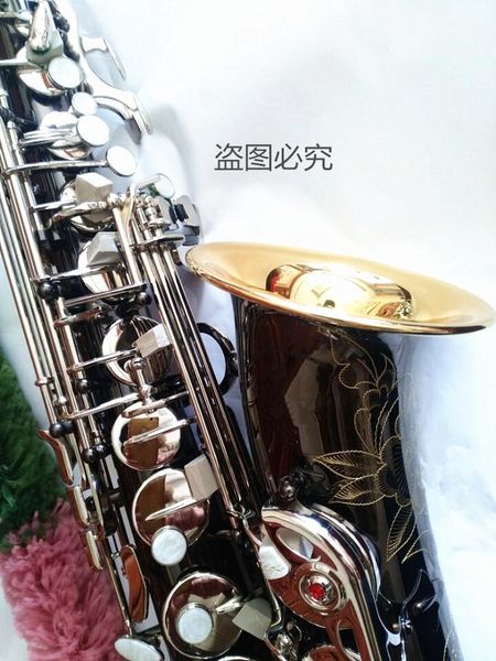 

brand mark vi alto saxophone e-flat music instrument black nickel silver key sax golden horn with mouthpiece reed case shipment312s