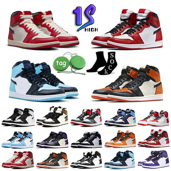 

jumpman 1 basketball shoes mens womens 1s university blue trainers sneakers unc trophy room chicago high og hyper royal smokey gray orange d