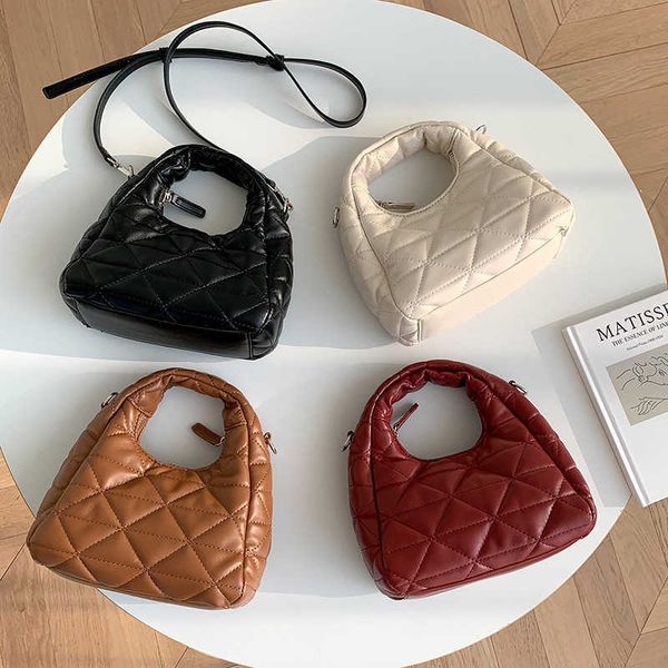 

shoulder bags high-grade delicate soft leather carrying bag with diagonal cross small fragrant rhombus simple and versatile fashion one-shou