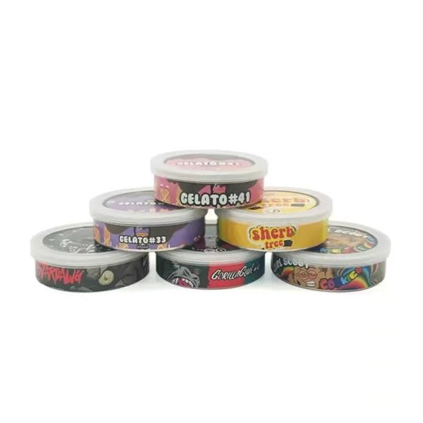 

dry herb flower packaging jar tin cans food packaging aluminum bottles colorful plastic bag can box hologram sticker 3.5 g smellproof concen