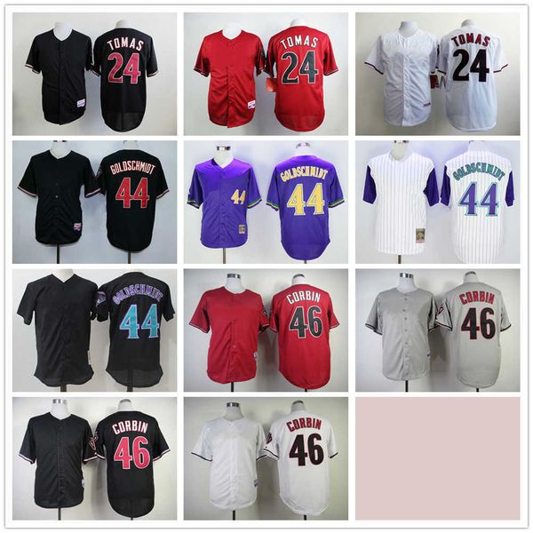 

movie mitchell and ness baseball jerseys vintage stitched 24 yasmany tomas 44 paul goldschmidt 38 curt schilling 46 patrick corbin jersey br, Black