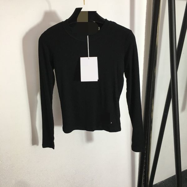 

201 2023 spring summer women sweater t shirt long sleeve crew neck white striped pullover black white womens meiyi, White;black