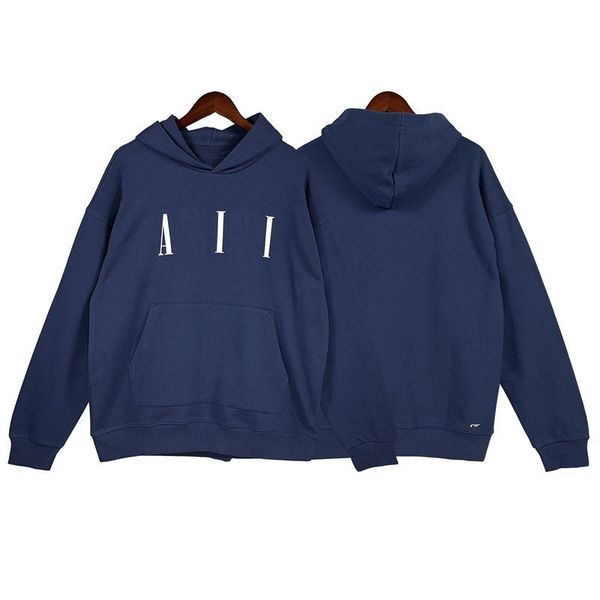 

hoodie winter classic letter men hoodie pullover sweatshirt long sleeve logo round neck hooded mens woman loose, Black