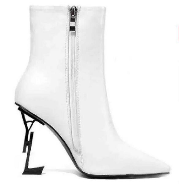 

winter luxury women's saint germain ankle boots designer brand exquisite calfskin red sole high heels booty ankle boot with classic all, Black