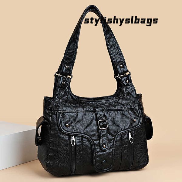 

totes 2022 new women leather luxury handbags soft large capacity casual tote bags female leather shoulder bags female sac 020823h