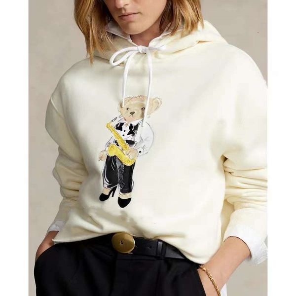 

women's hoodies sweatshirts rl bear hoodie spring and autumn winter leisure solid color novel for fashion 230208, Black