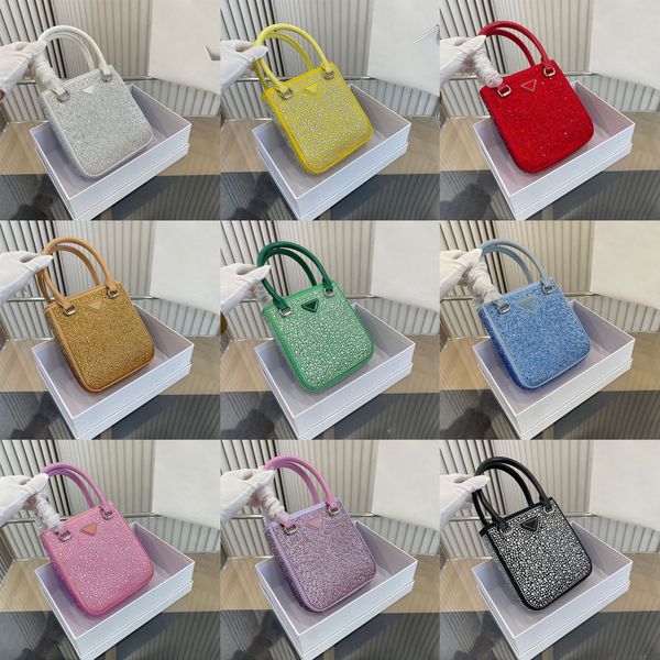 

Top Designer Bag Diamond Womens Cross-body Bags Shimmer Glitter Vintage Shoulder Bag Genuine Leather Handbag Flash Banquet Party, Red