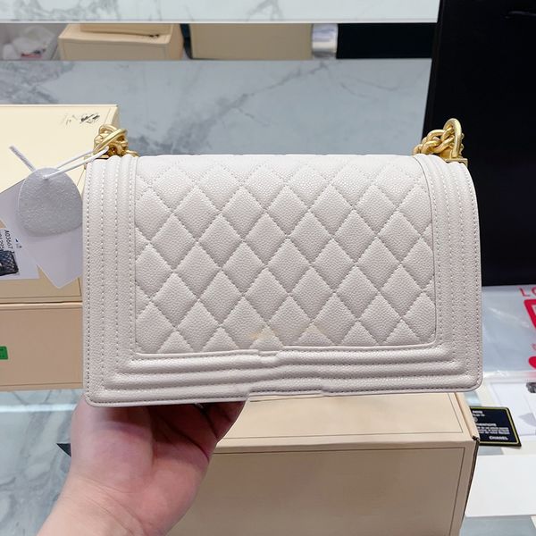 

classic boy flap shoulder bags france brand caviar leather qulited matelasse serial number handbags fashion silver gold metal chain crossbod