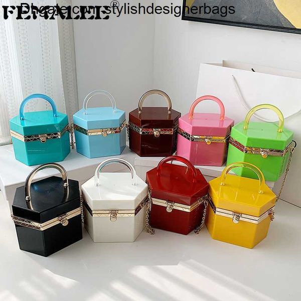 

totes trending hexagon women fashion bags luxury designer handbag jelly clutch purse candy color acrylic shoulder crossbody bags 0208v23