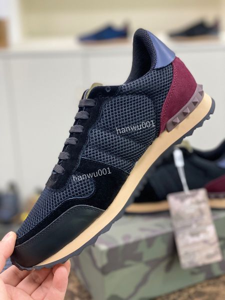 

2023 classic white casual shoes leather lace-up sneaker lady designer running trainers letters shoe flat rivet men sneakers size38-46, Black