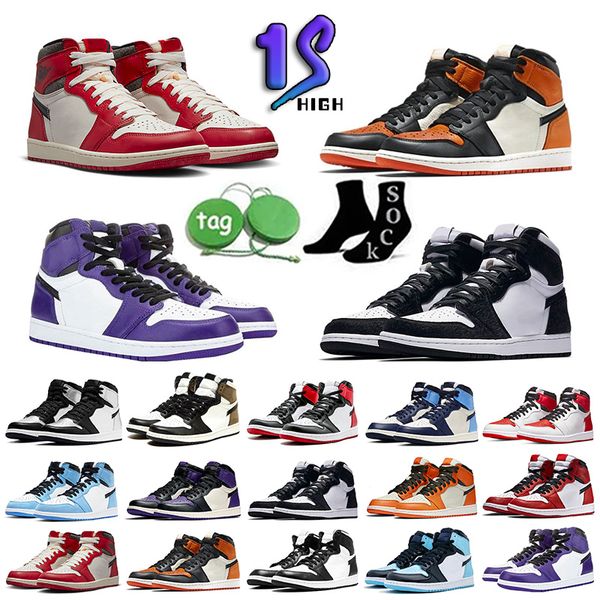

mens jumpman 1s basketball shoes high og 1 unc university blue royal red green sport shoe chicago trainers men womens sports sneakers 36-48