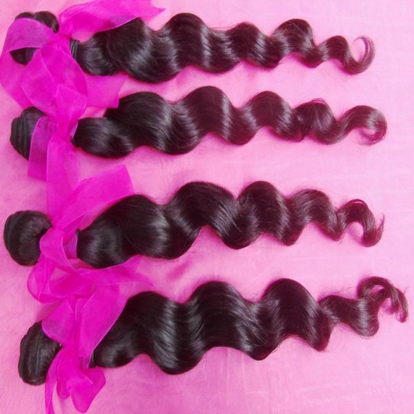 

pure color natural #1b wefts 100% softest raw virgin vietnamese temple loose piano curls lush weaves 4pcs/lot dyeable, Black