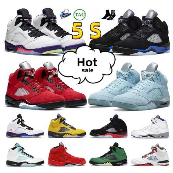 

5s raging red mens basketball shoes jumpman 5 mens sneakers university blue hyper royal alternate grape og black metallic men trainers outdo