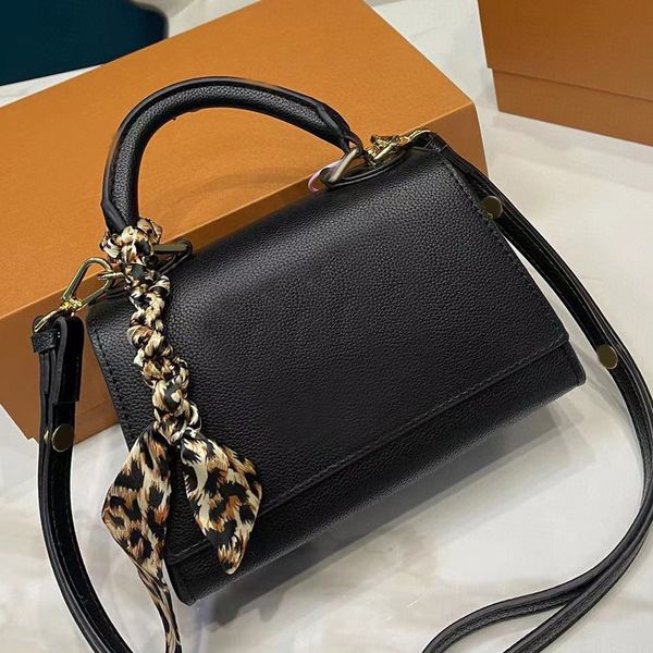 

5a designer bag silk scarf decoration twist women handbags v lock purse removable shoulder strap