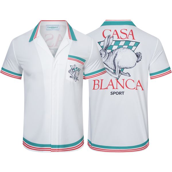 

men's casual shirts 2023 mens designers casablanc shirts man womens tshirts with print short sleeves summer shirts men loose tees us si, White;black