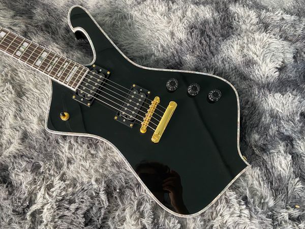 

oem electic guitar black color gold hardware mahogany body and neck