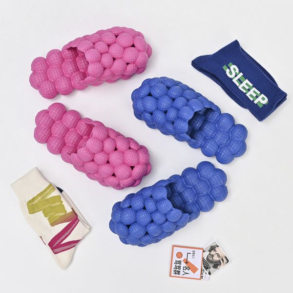 

spa slippers women men spring and summer foam slippers personality bubble lychee fashion home massage shoes purple orange black pink blue